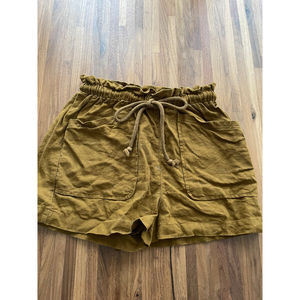 Universal Thread Shorts Linen Blend Pull On Utility Tie